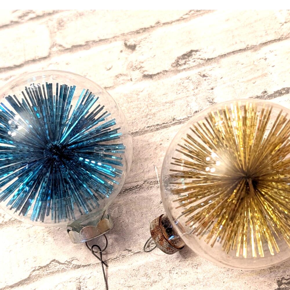 Starburst Tinsel Glass Ornaments Christmas